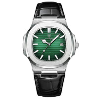 Leather Silver Green