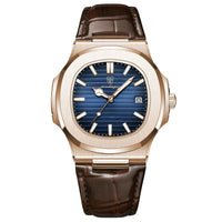 Leather Rose Gold Blue