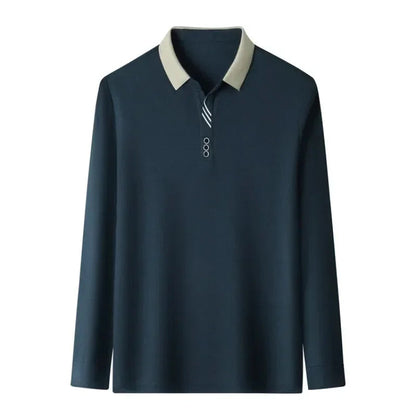 HASSAN® Long Sleeve Turn-down Collar Waffle T-shirt