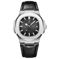 Leather Silver Black