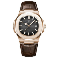 Leather Rose Gold Black